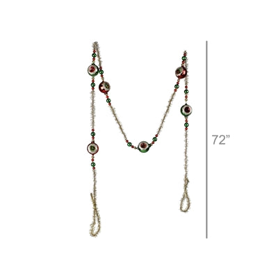 Glass & Tinsel Garland, Red & Green