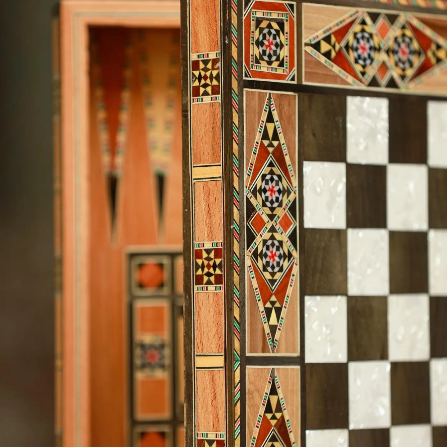 Handmade Wooden 2-in-1 Chess & Backgammon Set – Travel Size