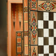 Load image into Gallery viewer, Handmade Wooden 2-in-1 Chess & Backgammon Set – Travel Size