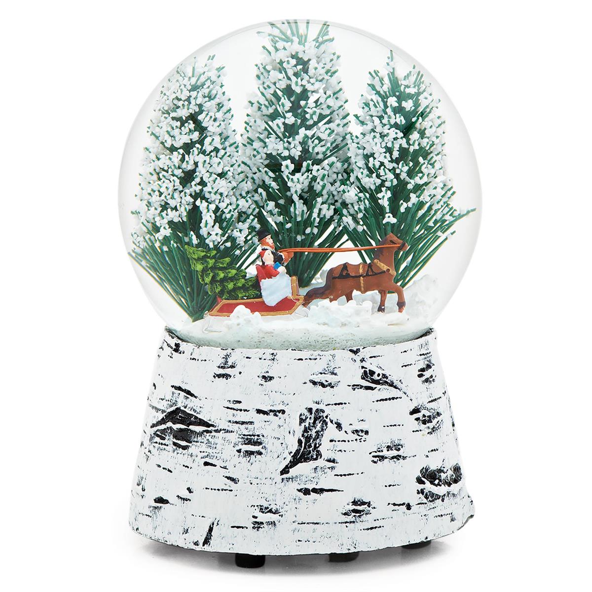 5.5"h musical horse sleigh dome; 100mm