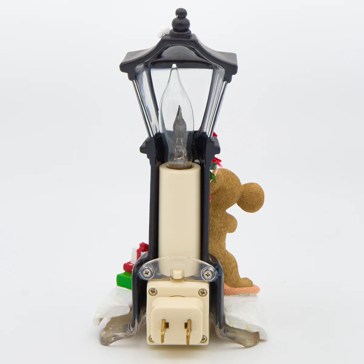 7"H Charming Tails Mouse by Lamppost Flickering Flame Night-Light