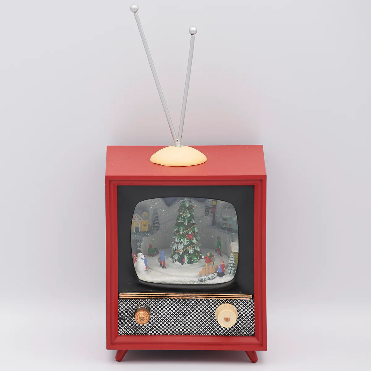 5.75"H Amusements Musical TV Skating Around the Lighted Christmas Tree