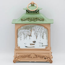 Load image into Gallery viewer, 12"H Confetti Lites Lighted Swirl Lantern with Santa & Reindeer