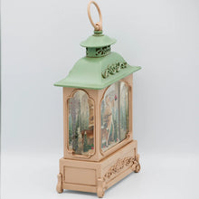 Load image into Gallery viewer, 12"H Confetti Lites Lighted Swirl Lantern with Santa & Reindeer