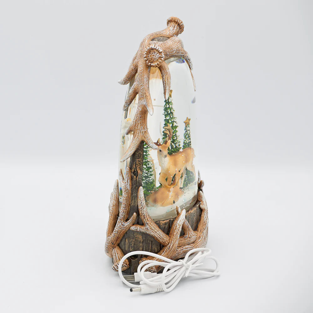 Confetti Lites Lighted Swirl Antler Casing with Deer Family