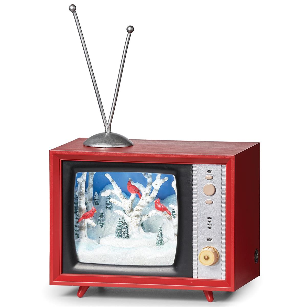 5"H LIGHTED MUSICAL FOREST TV CARDINALS ON BRANCHES