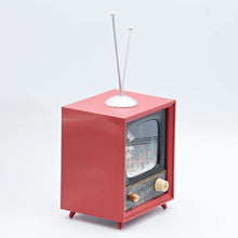 Load image into Gallery viewer, 6" TV with Snow-Covered House & Rotating Santa's Sleigh
