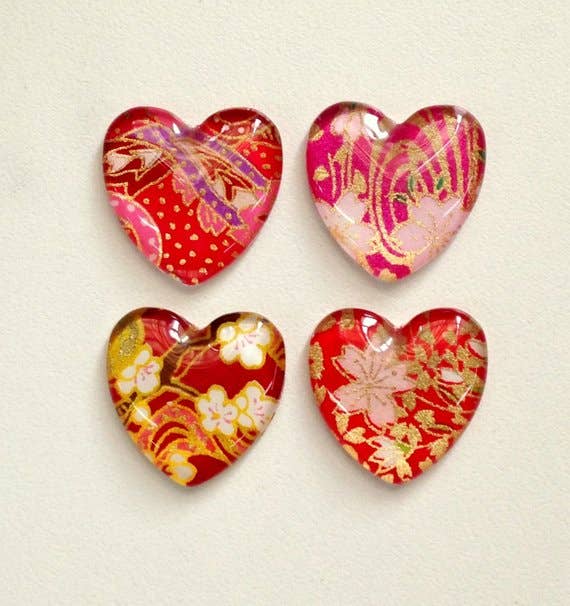 Magnet: Japanese Chiyogami Heart Shaped - Single BEST SELLER