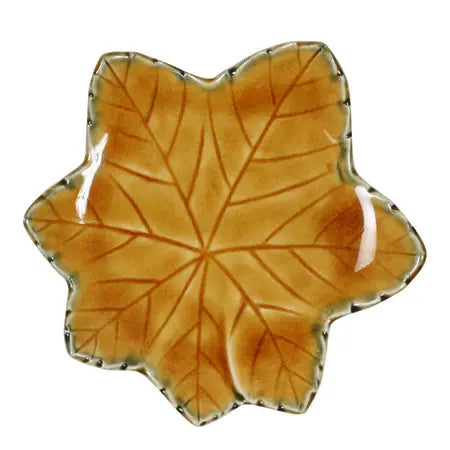 4.75" Brown Leaf Plate
