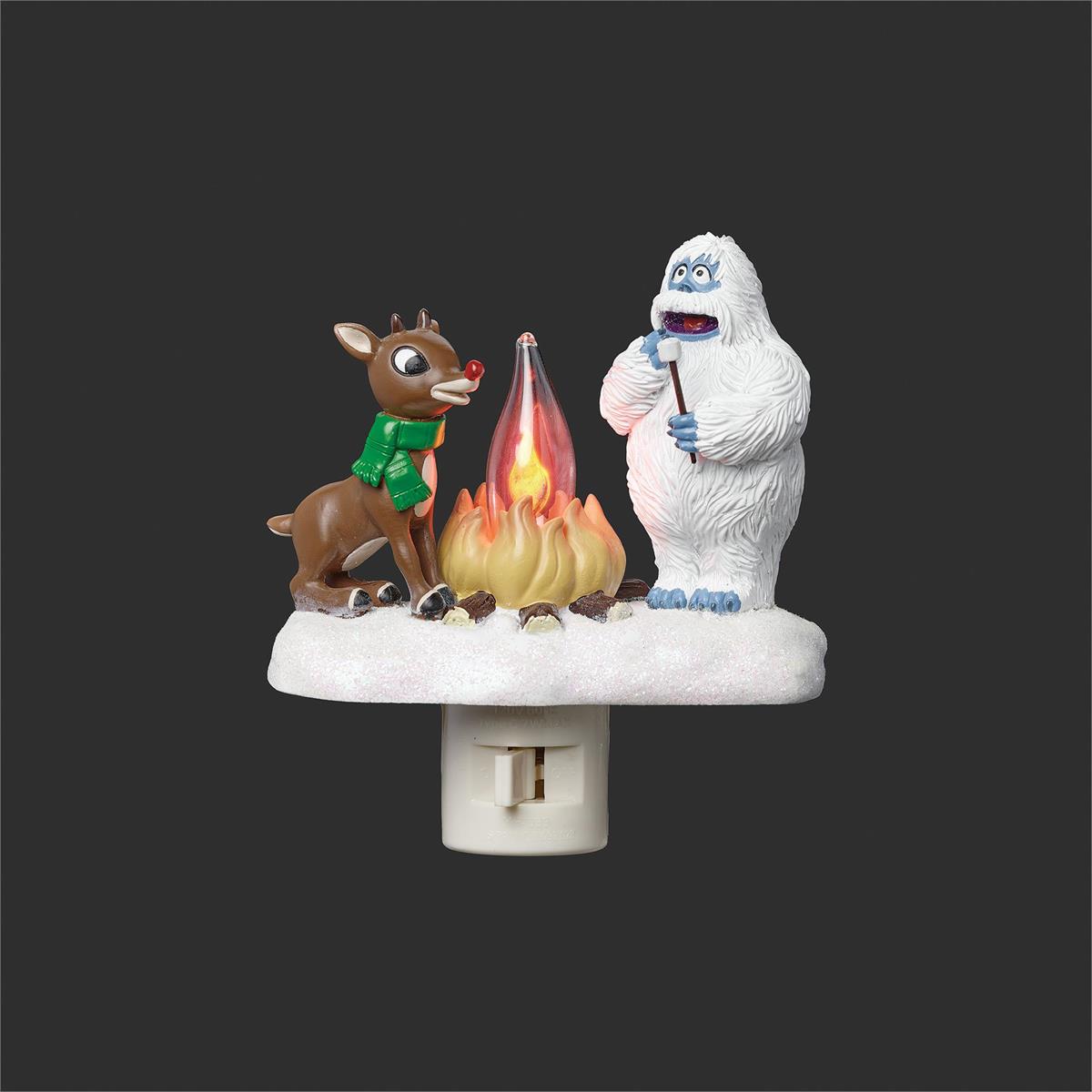 4.5"H LIGHTED RUDOLPH CAMPFIRE W/BUMBLE NIGHT LIGHT