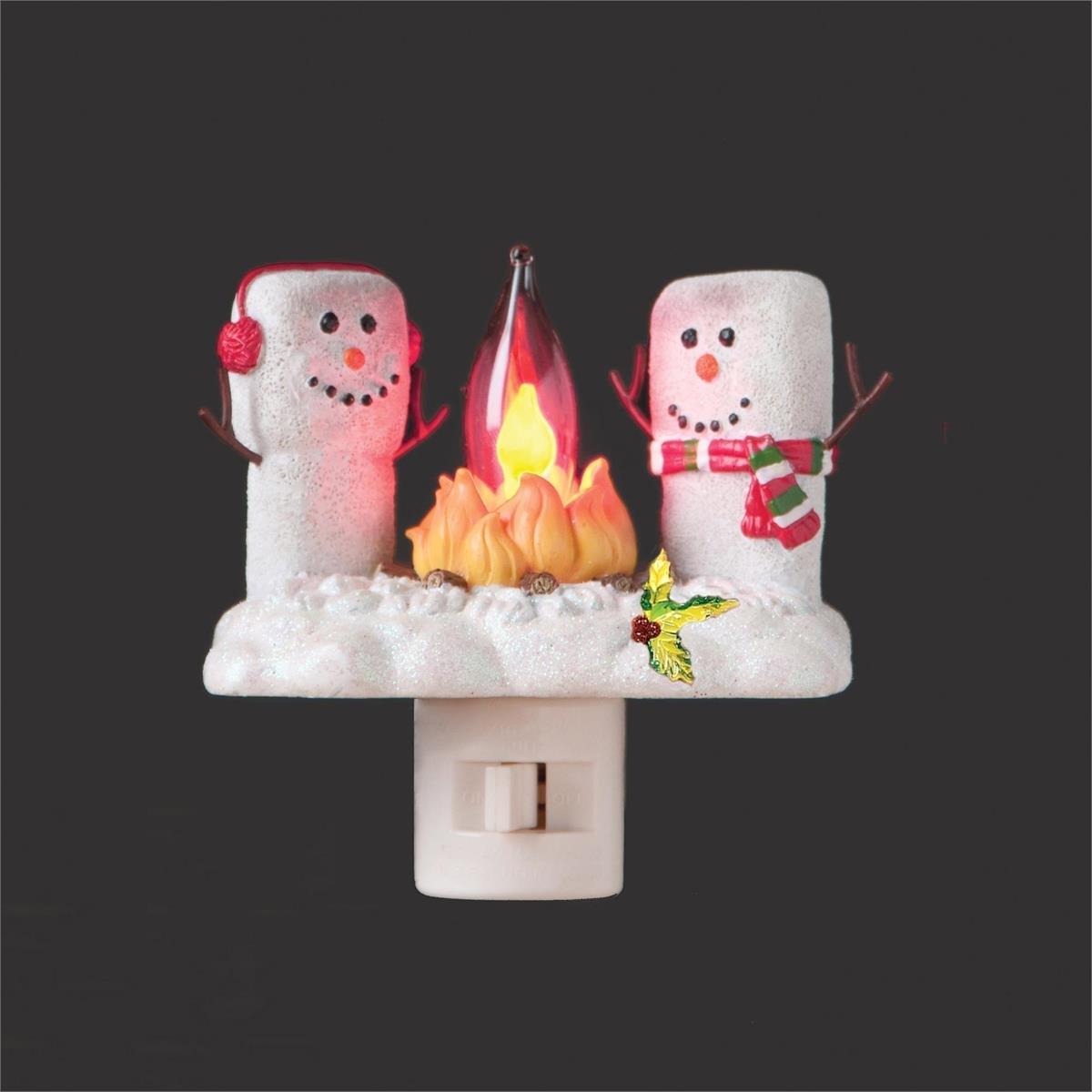 4" MARSHMALLOW W/HOLLY XMAS NIGHT LIGHT FLICKER BULB