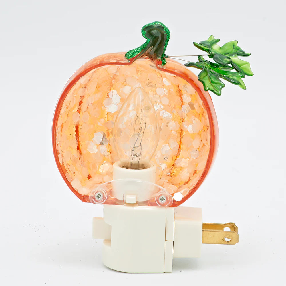 Roman Lights Crackled Look Pumpkin Night-Light