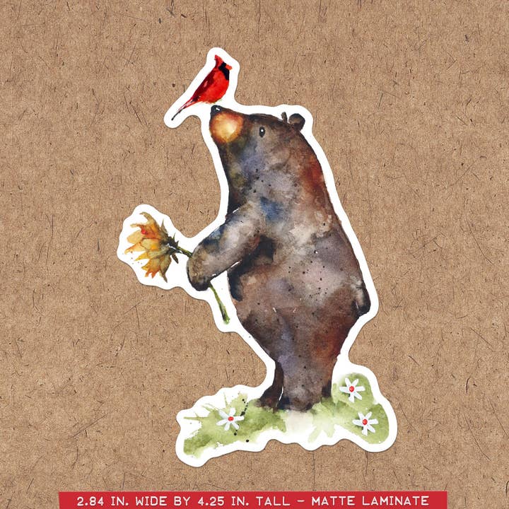 Bear, Cardinal & Sunflower STICKER