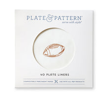 Load image into Gallery viewer, 12"x12 Plate Liners- "Touchdown!" preformed plate liners PKG/40