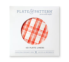 Load image into Gallery viewer, 12"x12 Plate Liners- "Red Plaid" preformed plate liners PKG/40