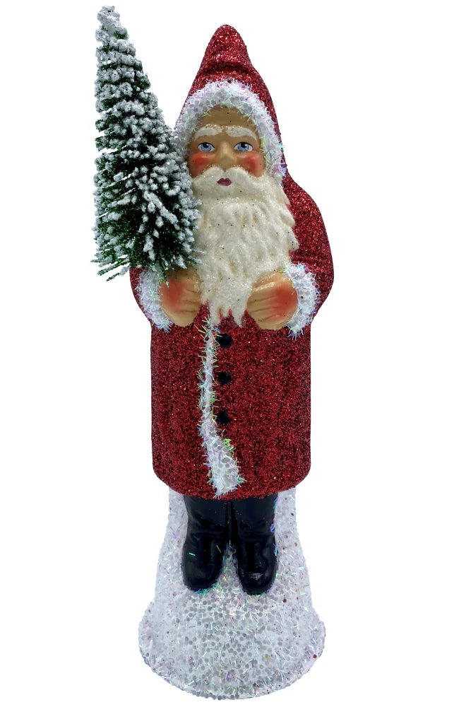 10" Schaller Paper Mache Red Santa Candy Container