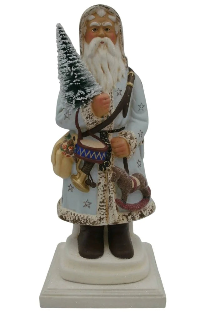 13" Schaller Paper Mache Santa in Blue
