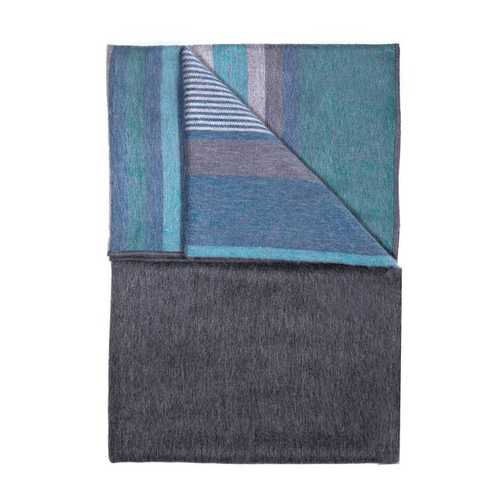 50x70 Alpaca Throw, Dark Sea
