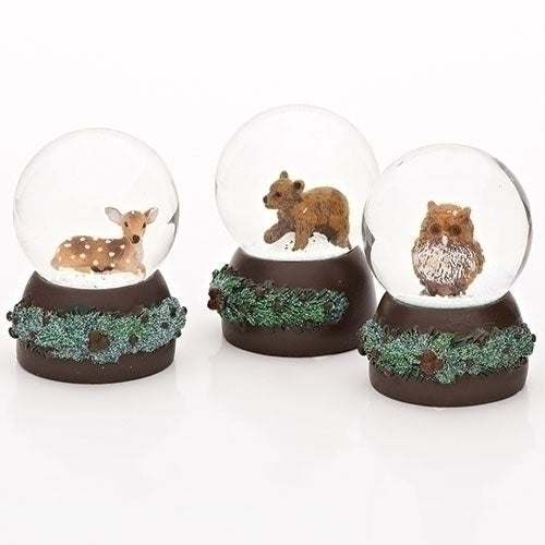 Baby Animal Dome; 3 Assorted Owl, Deer, & Bear