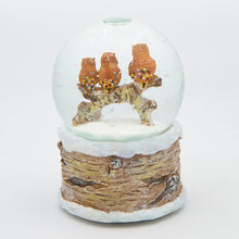 Load image into Gallery viewer, Glitterdome Musical Owls on Branch – "Carol of the Bells" Tune