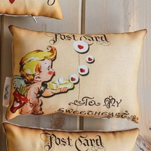 Load image into Gallery viewer, 7x11" Vintage Postcard Valentine Pillow