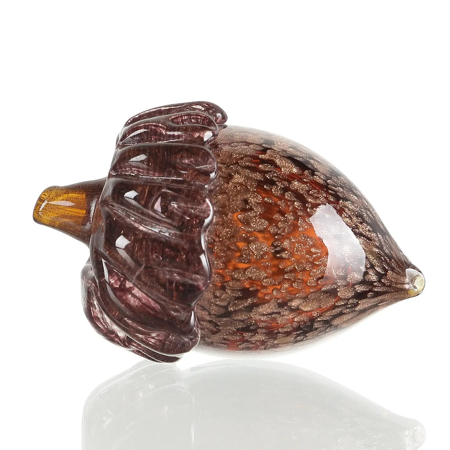 Art Glass Dark Brown Acorns
