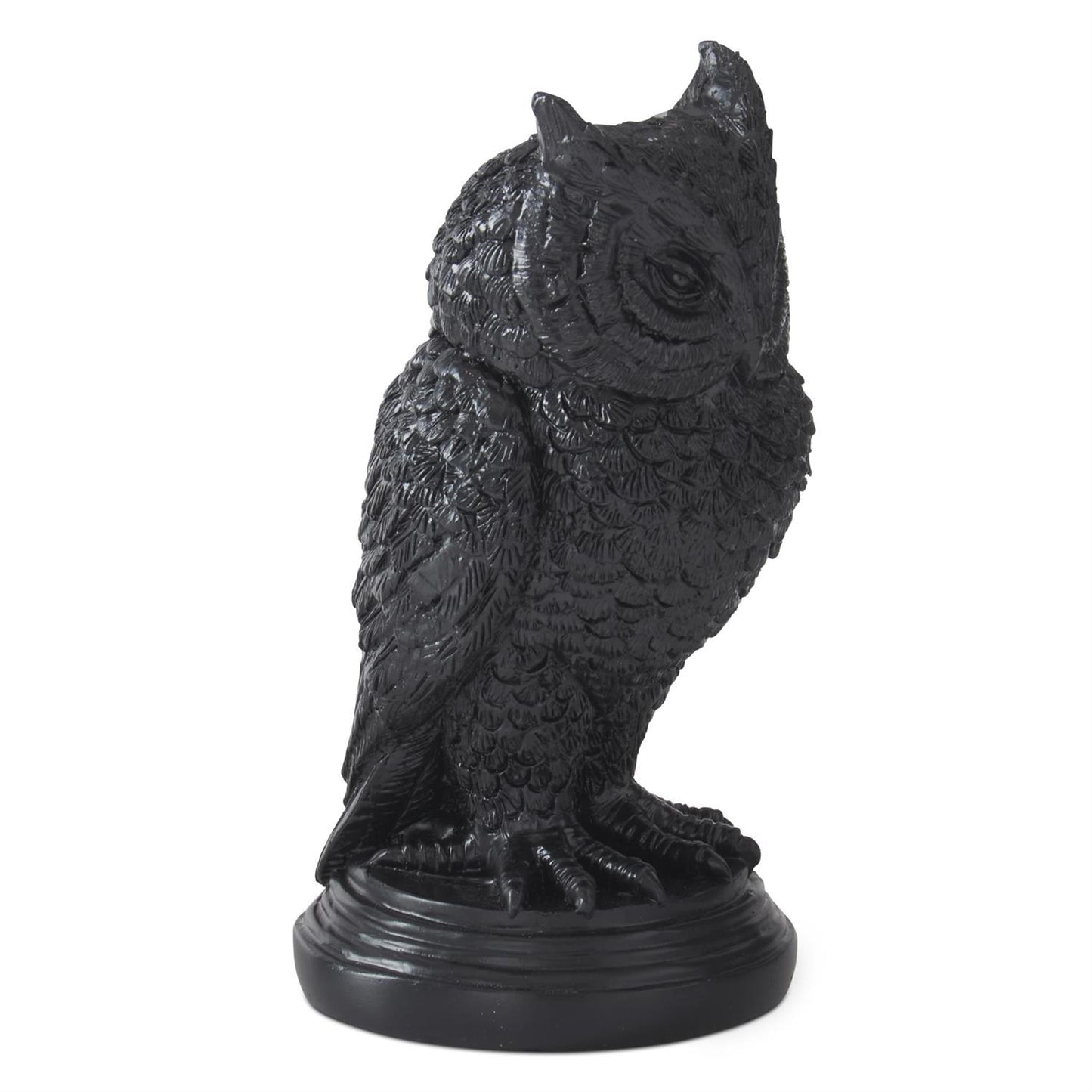 6.75 Inch Black Resin Owl Taper Candleholder