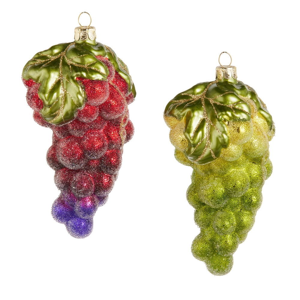 5" Glittered Grape Cluster Ornament