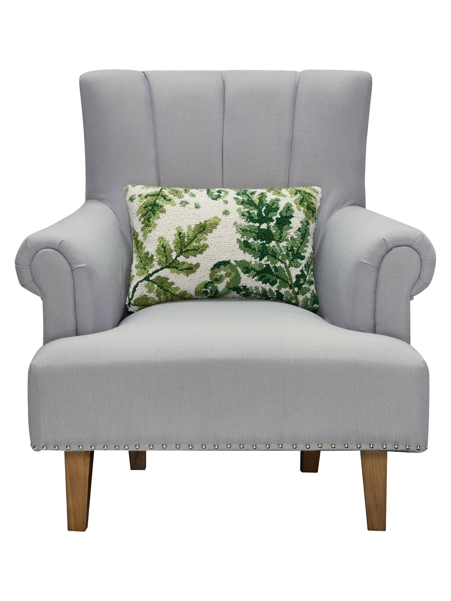 Green Ferns Hook Pillow - Sally Eckman Roberts