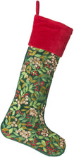 Load image into Gallery viewer, 20" Christmas Wreath Velvet Stocking