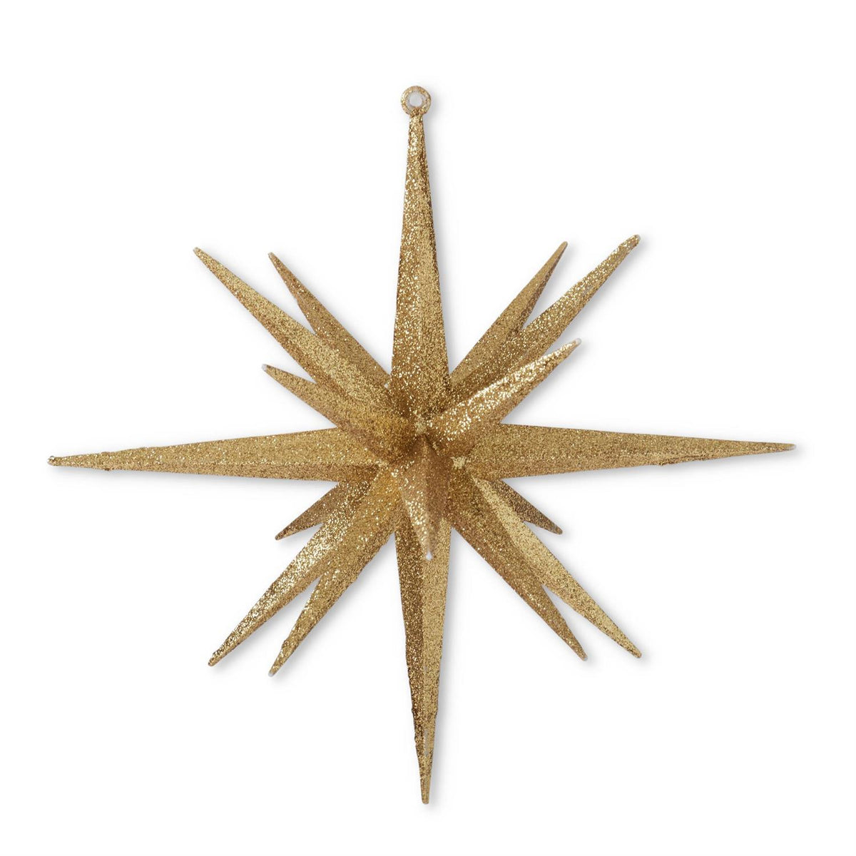11 Inch Multi-Point Gold Glittered Star Ornament