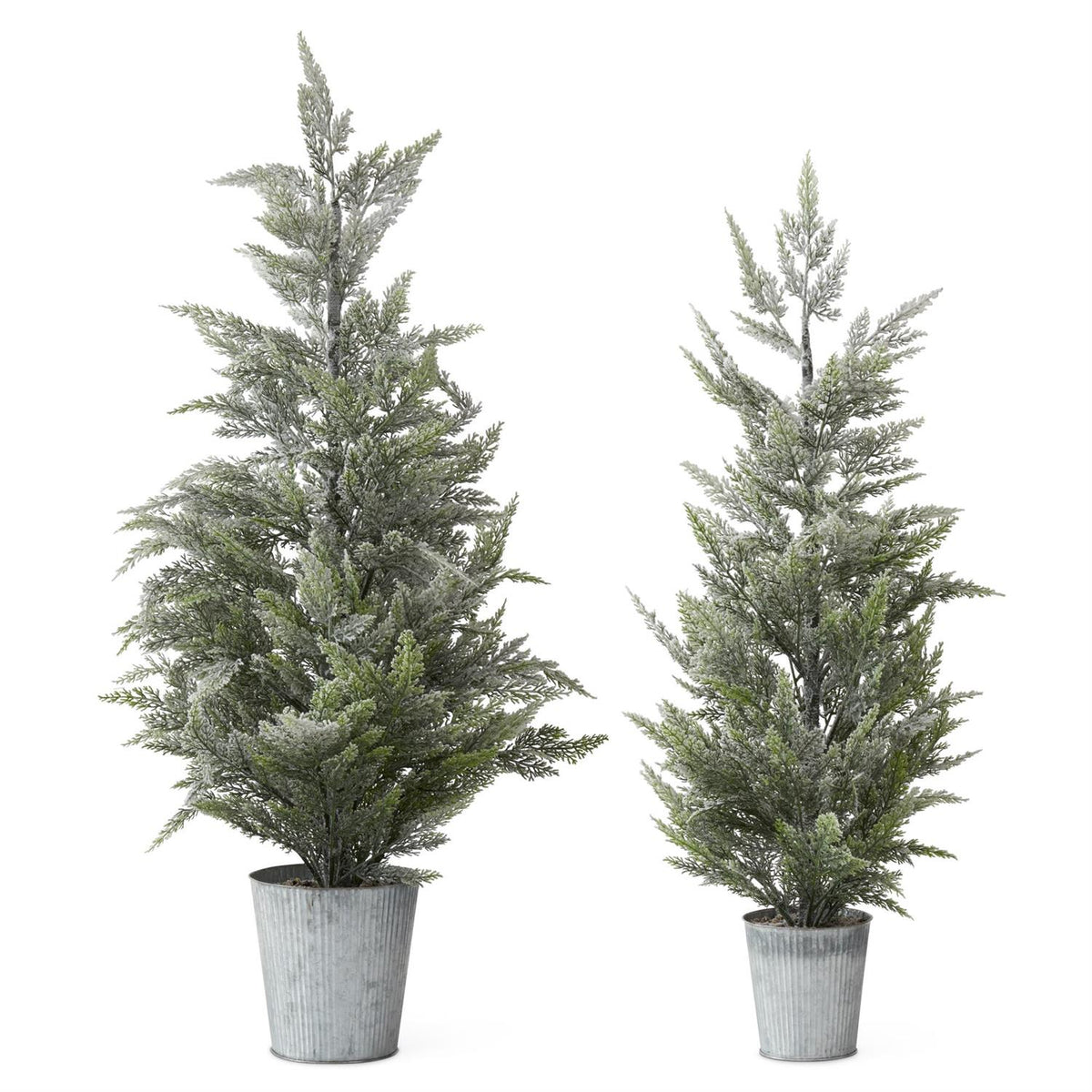 42" Flocked & Glittered Potted Tree