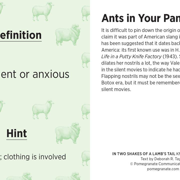 In Two Shakes of a Lamb's Tail Knowledge Cards