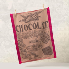 Load image into Gallery viewer, 22“x 30” Tasse De Chocolat Fuchsia Kitchen Towel