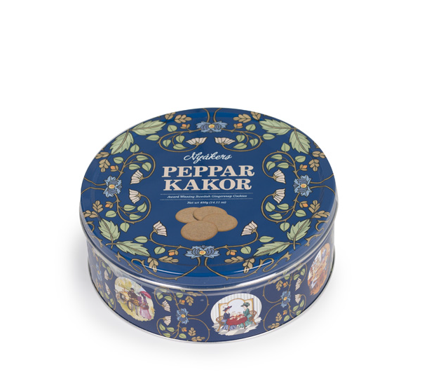 Gingersnaps in Blue Rosemaling Tin