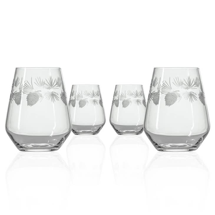 18 Oz. Icy Pine Stemless Wine Glass