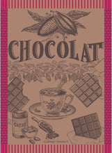 Load image into Gallery viewer, 22“x 30” Tasse De Chocolat Fuchsia Kitchen Towel