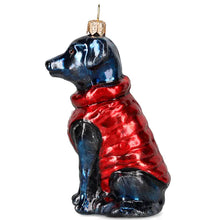 Load image into Gallery viewer, Black Lab in Puffer Coat Ornament