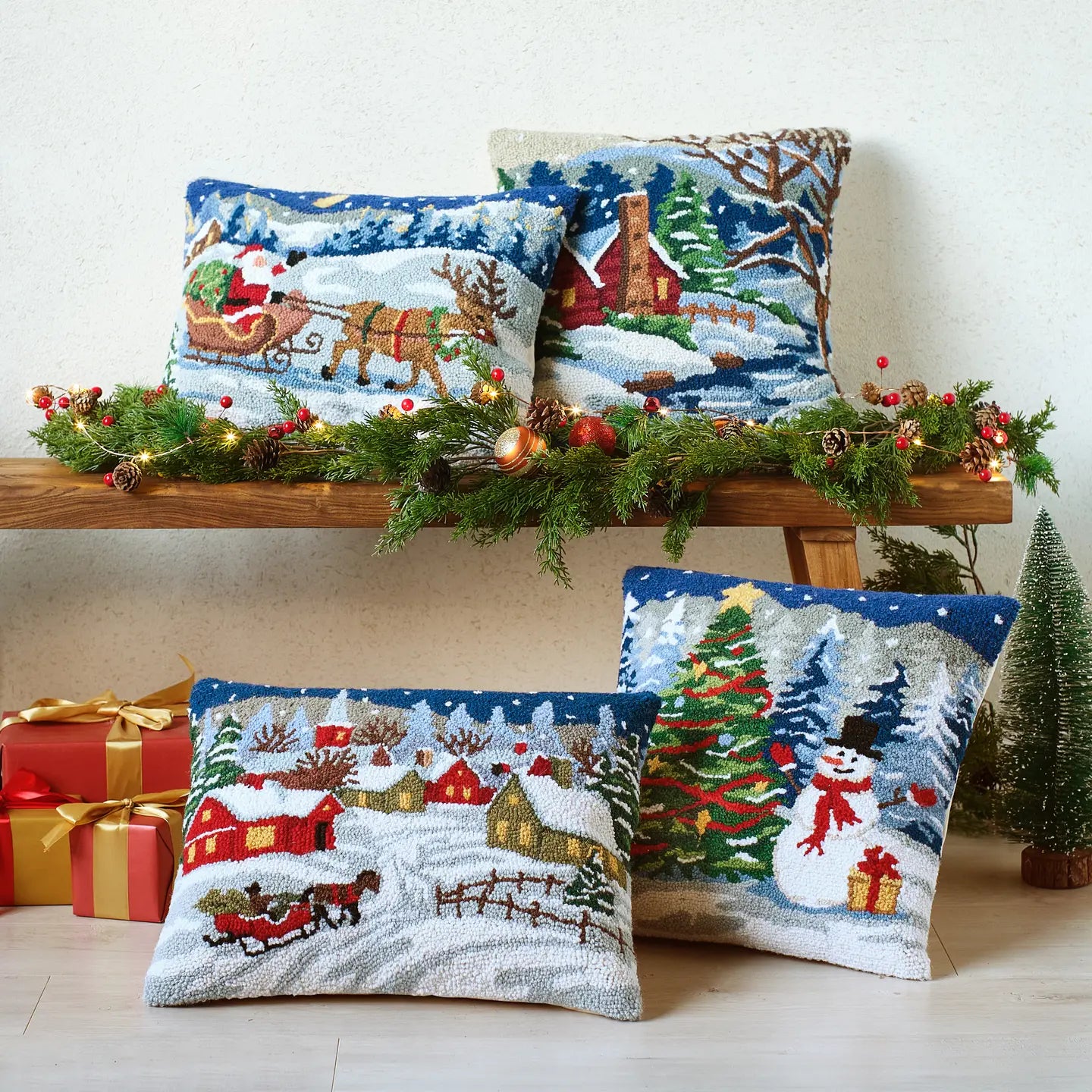 Snowy Night Hook Pillow