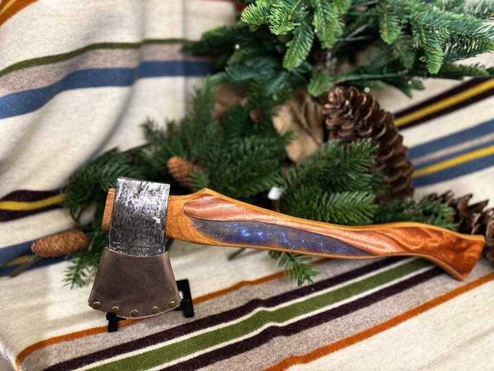 Handcrafted Hatchet - Rare WWII head / Eucalyptus, 1 of a Kind