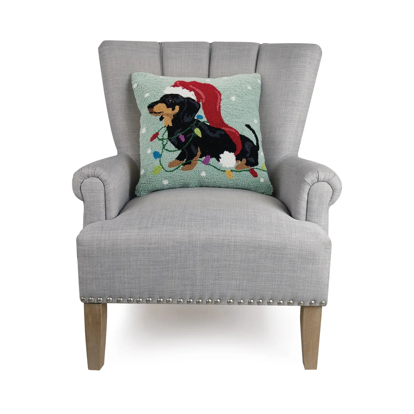 XMAS DACHSHUND W/LONG HAT HP