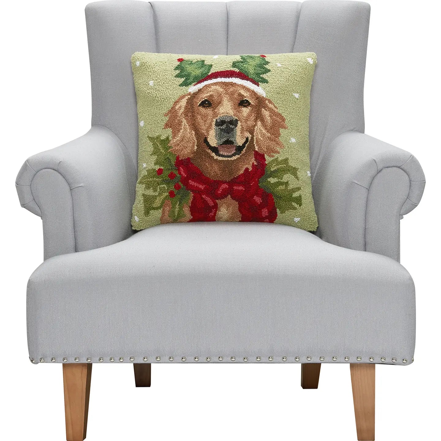 Holiday Retriever Hook Pillow