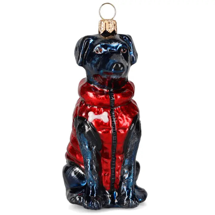 Black Lab in Puffer Coat Ornament