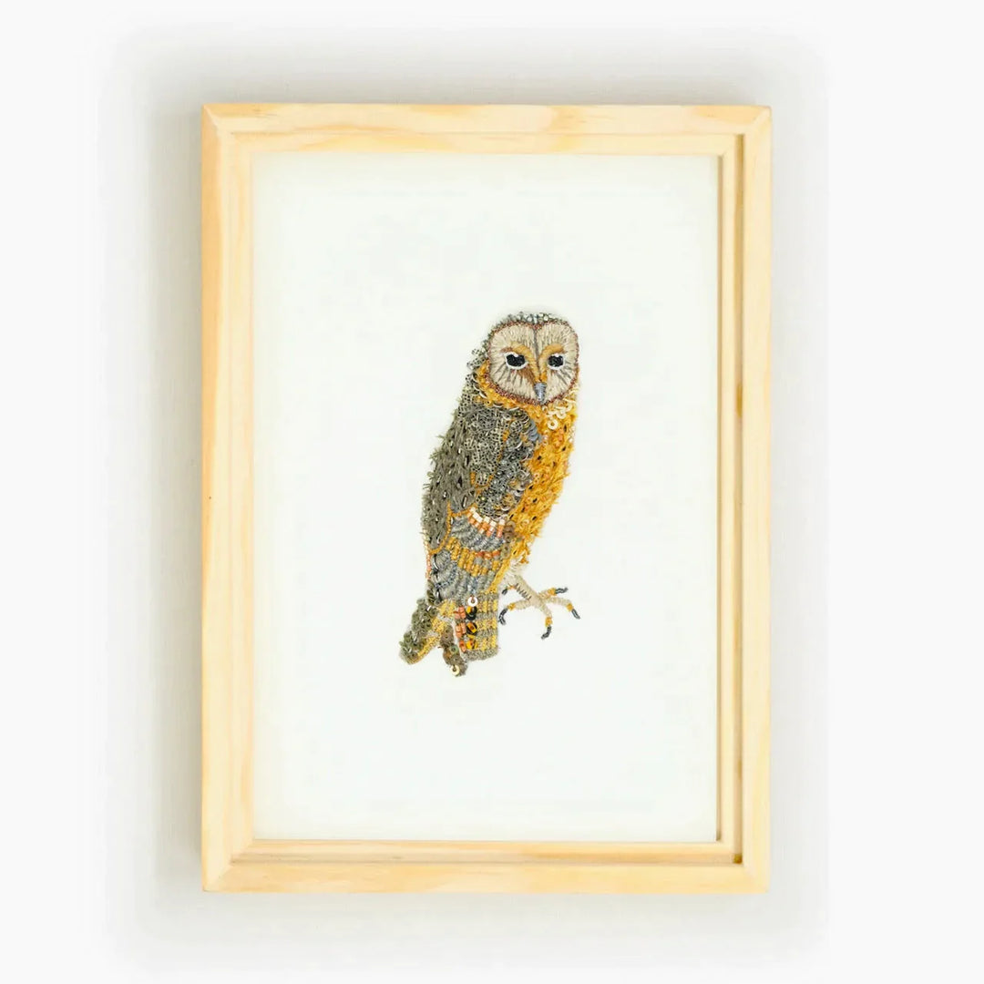 Eastern Barn Owl Beaded Art