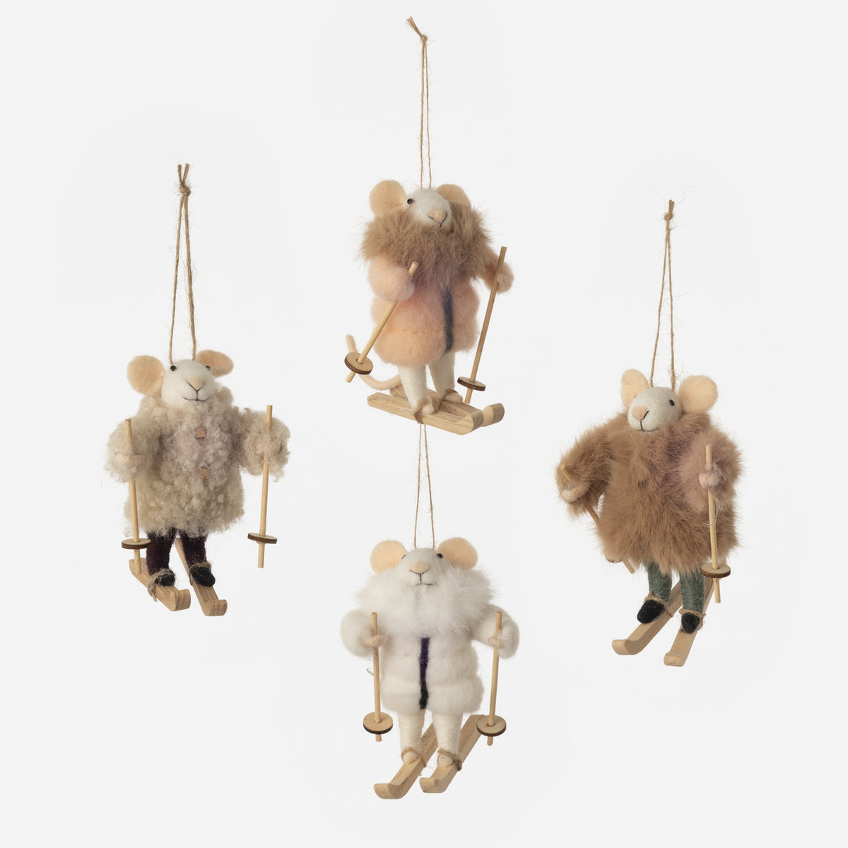 Skiing Mouse Ornament