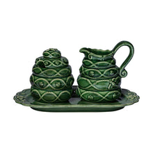 Load image into Gallery viewer, Jardins Du Monde Green Creamer/Sugar Set