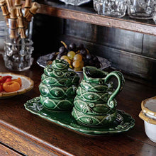 Load image into Gallery viewer, Jardins Du Monde Green Creamer/Sugar Set
