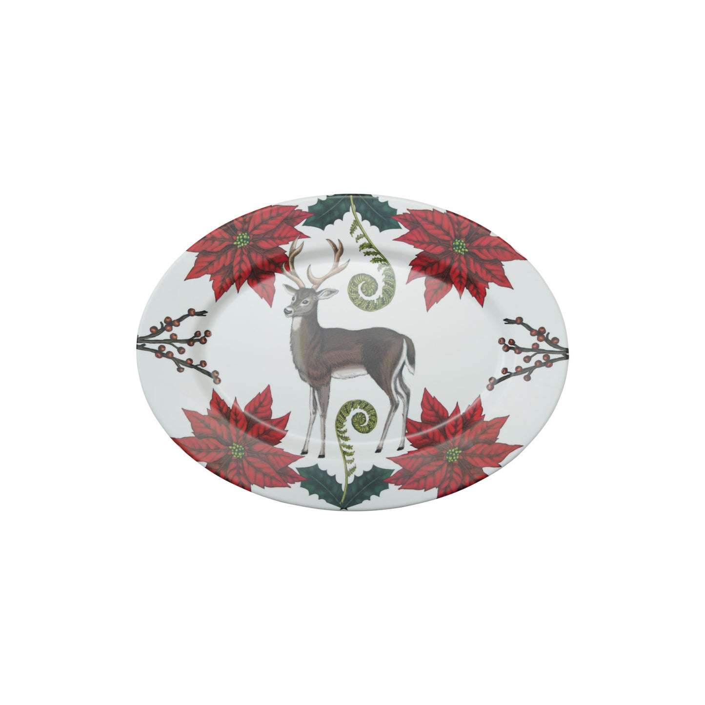 Melamine Platter w- Seasonal Botanicals & Deer
