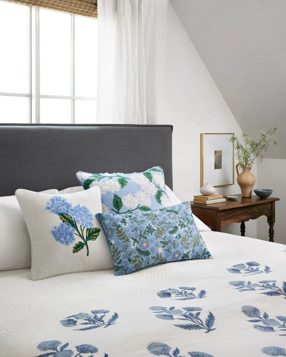 Wildwood Garden Periwinkle 13x21" Embroidered Pillow