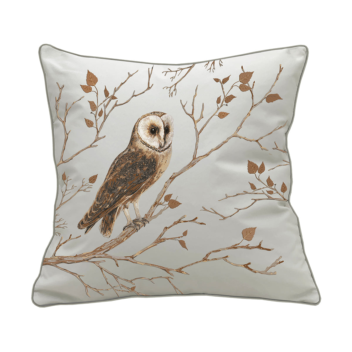 Barn Owl & Branches Indoor/Outdoor Pillow, 20x20